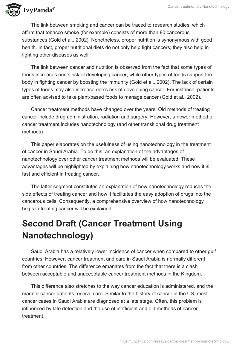 Cancer Treatment by Nanotechnology. Page 2
