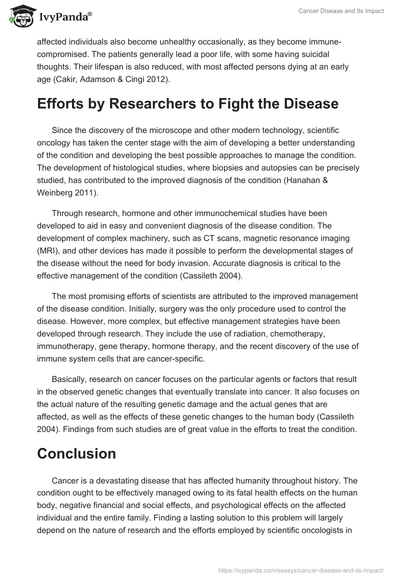 Cancer Disease and Its Impact. Page 3