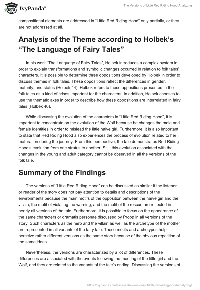 The Versions of "Little Red Riding Hood" Analyzing. Page 3