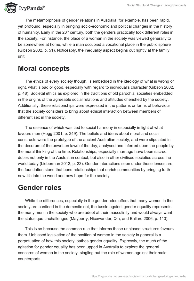 Social Structural Changes: Living Standards. Page 2