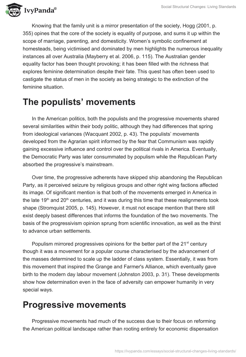 Social Structural Changes: Living Standards. Page 3