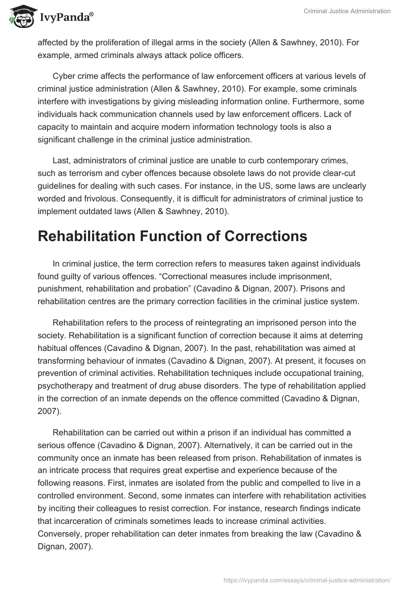 Criminal Justice Administration. Page 2