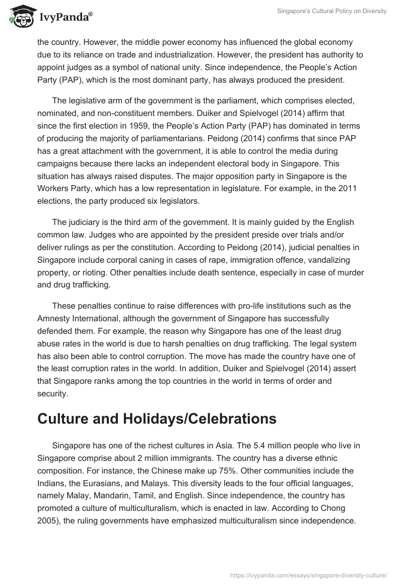 Singapore's Cultural Policy on Diversity. Page 2