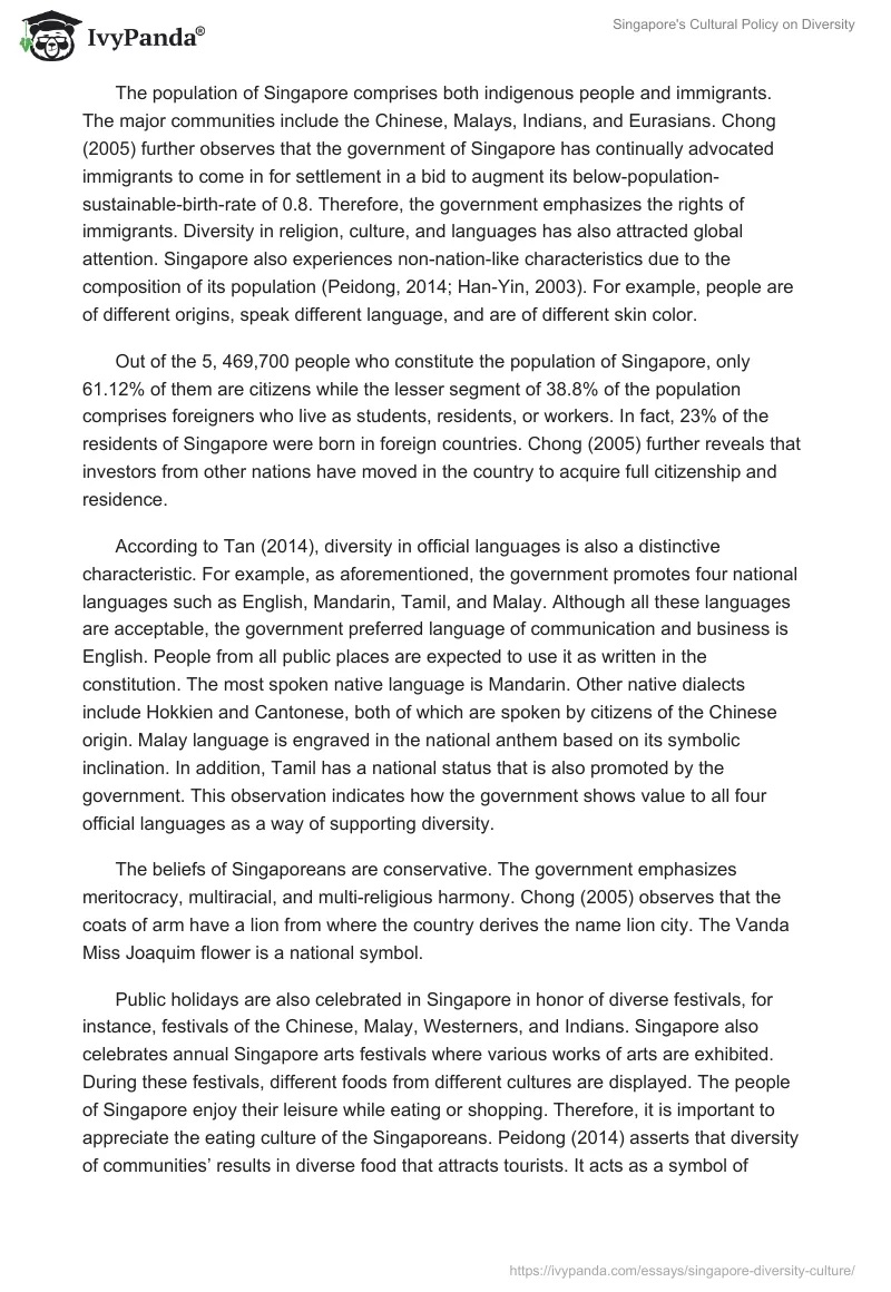 Singapore's Cultural Policy on Diversity. Page 3