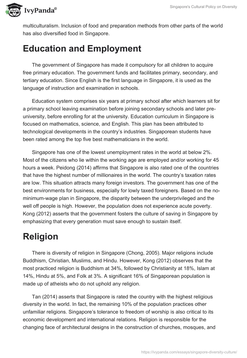 Singapore's Cultural Policy on Diversity. Page 4