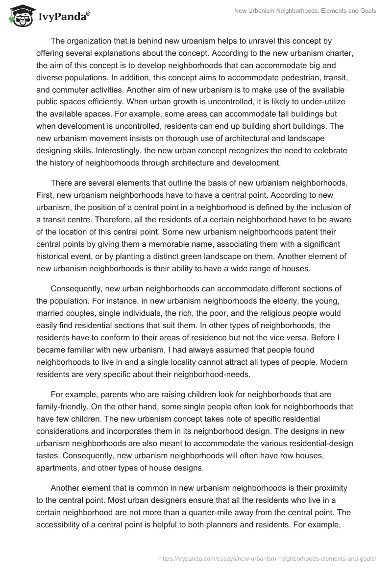New Urbanism Neighborhoods: Elements and Goals. Page 2