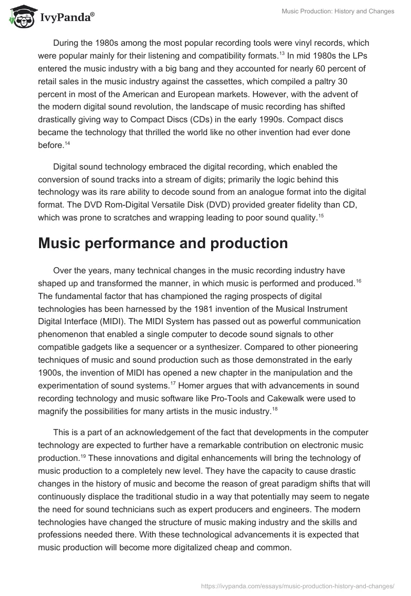 Music Production: History and Changes. Page 3
