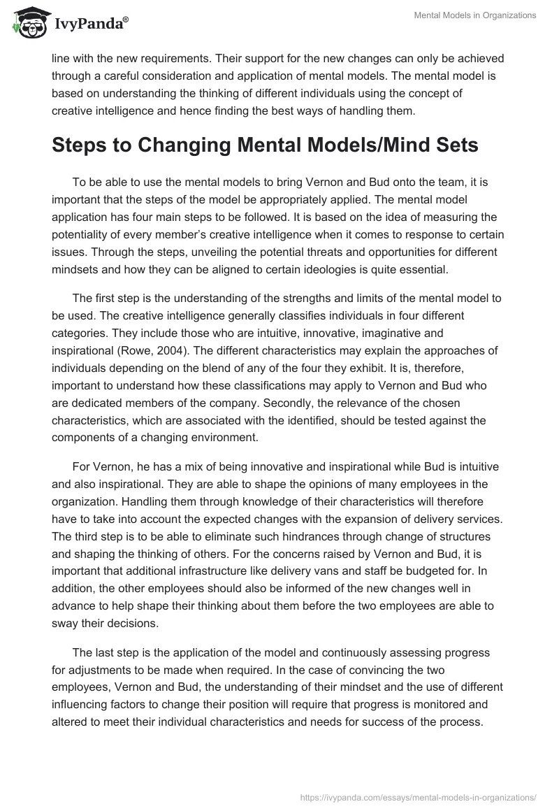 Mental Models in Organizations. Page 2