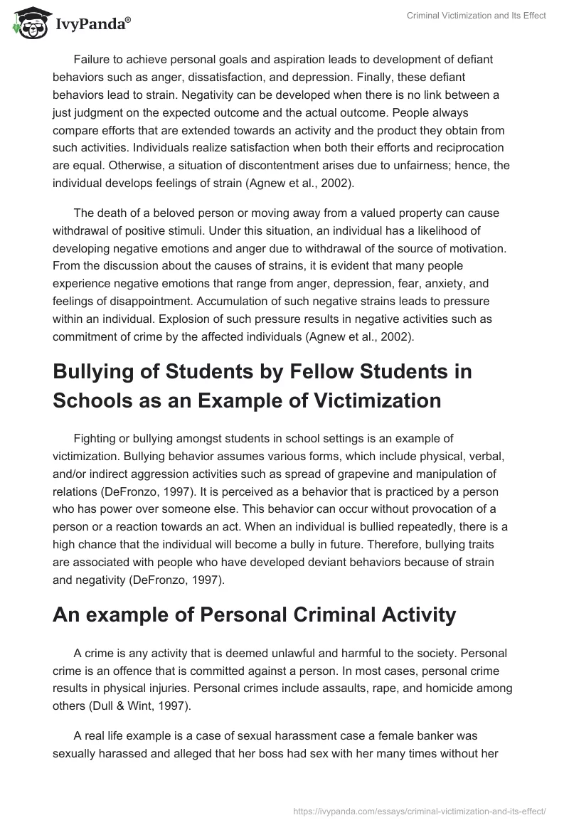Criminal Victimization and Its Effect. Page 2