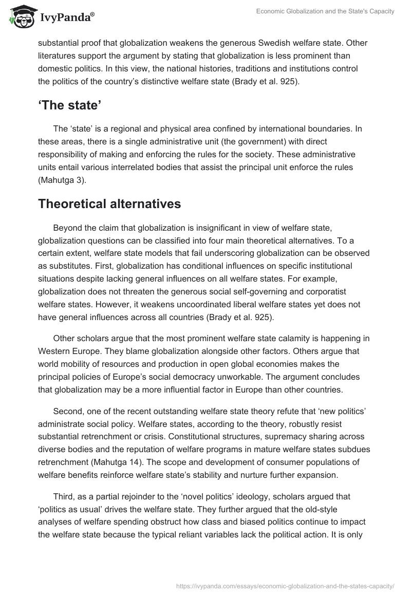Economic Globalization and the State's Capacity. Page 2