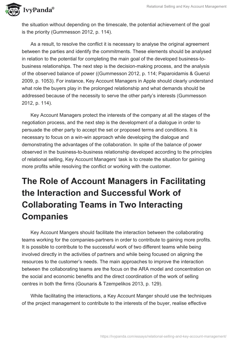 Relational Selling and Key Account Management. Page 4