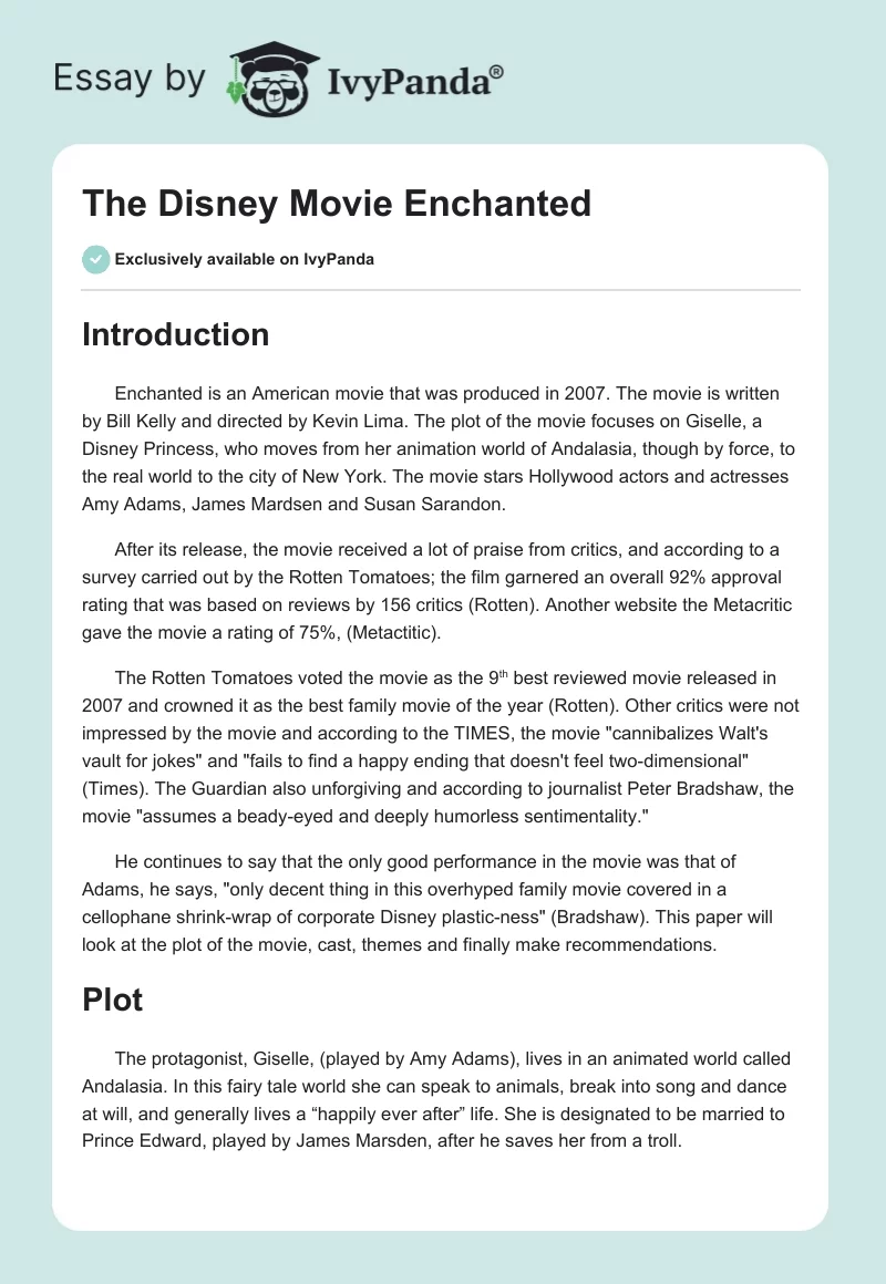 The Disney Movie "Enchanted". Page 1