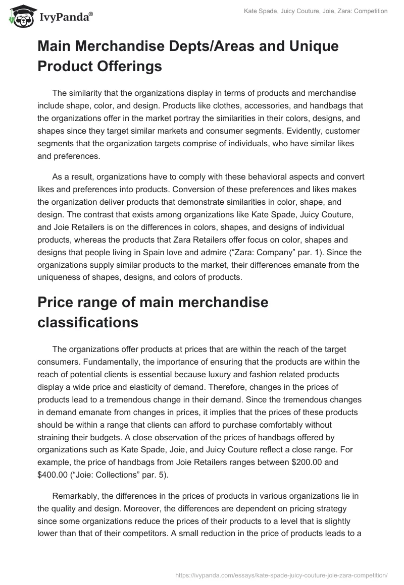 Kate Spade, Juicy Couture, Joie, Zara: Competition. Page 5