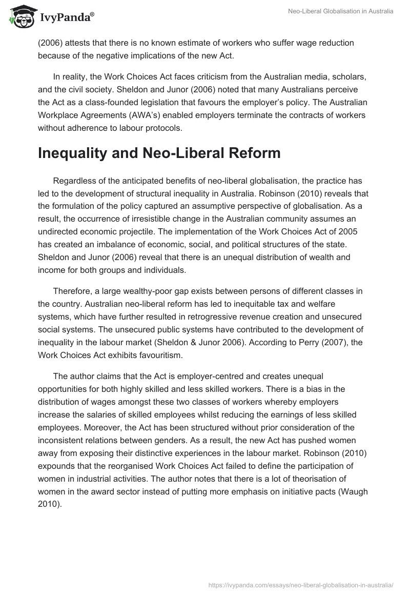 Neo-Liberal Globalisation in Australia. Page 4
