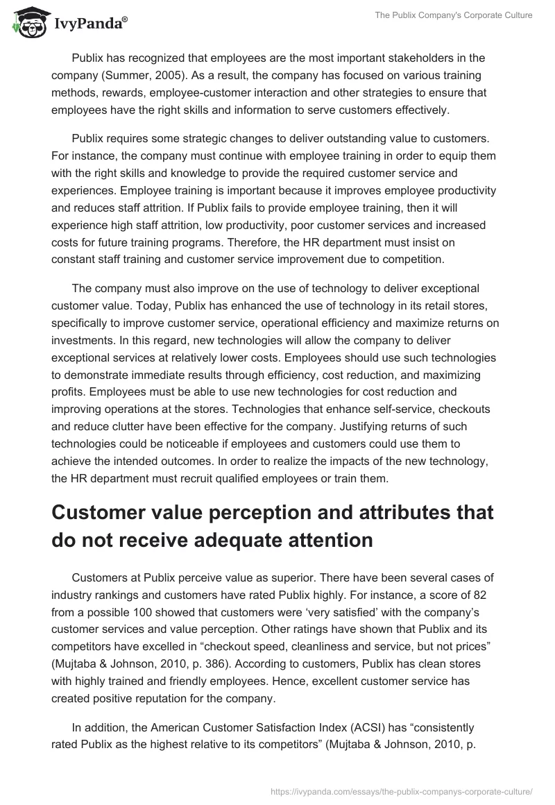 The Publix Company's Corporate Culture. Page 3