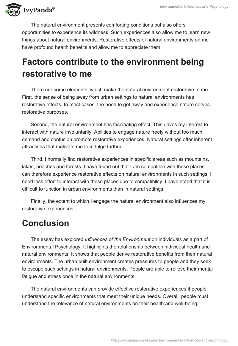 Environmental Influences and Psychology. Page 3