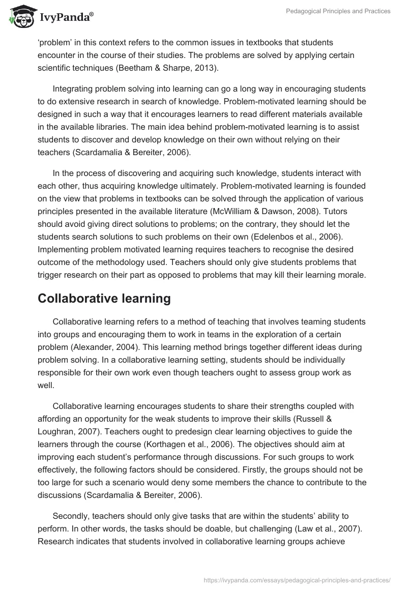 Pedagogical Principles and Practices. Page 2