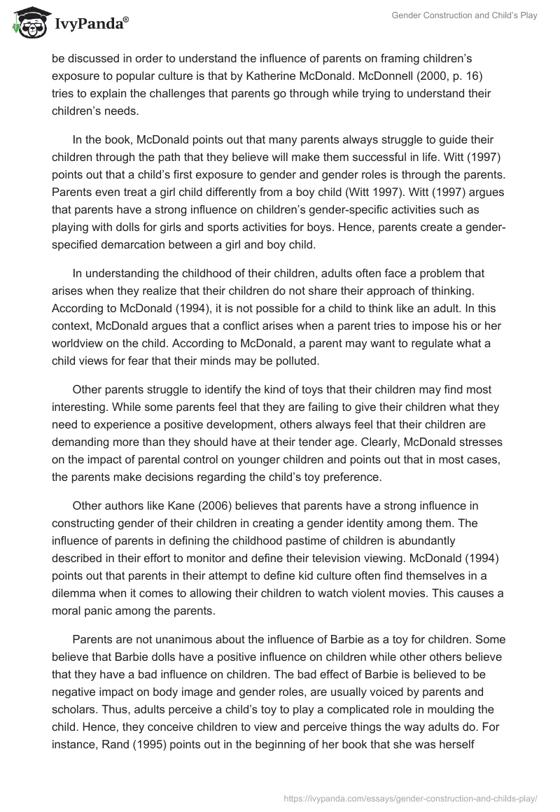 Gender Construction and Child’s Play. Page 2