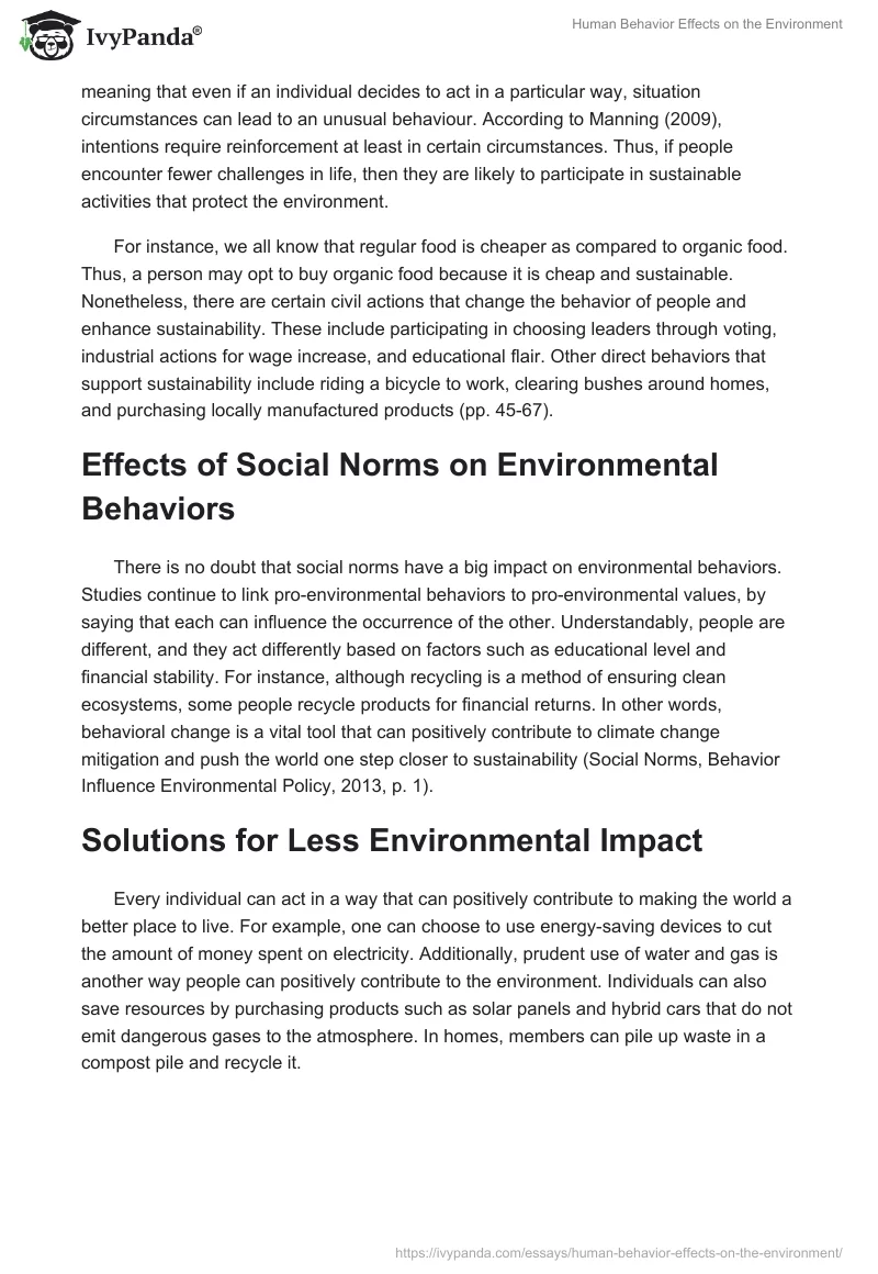 Human Behavior Effects on the Environment. Page 3