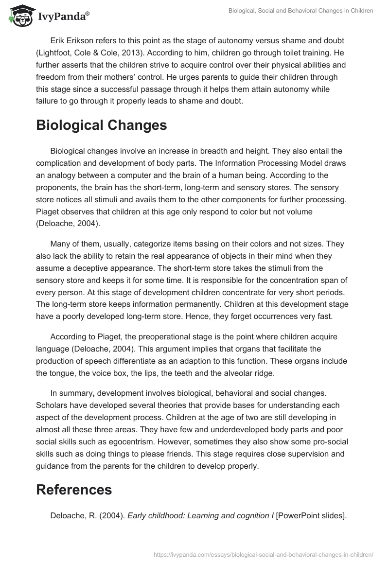 Biological, Social and Behavioral Changes in Children. Page 3