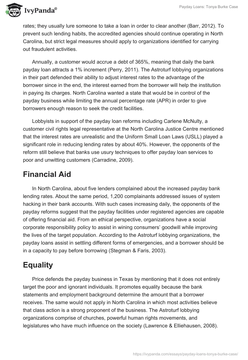 Payday Loans: Tonya Burke Case. Page 5