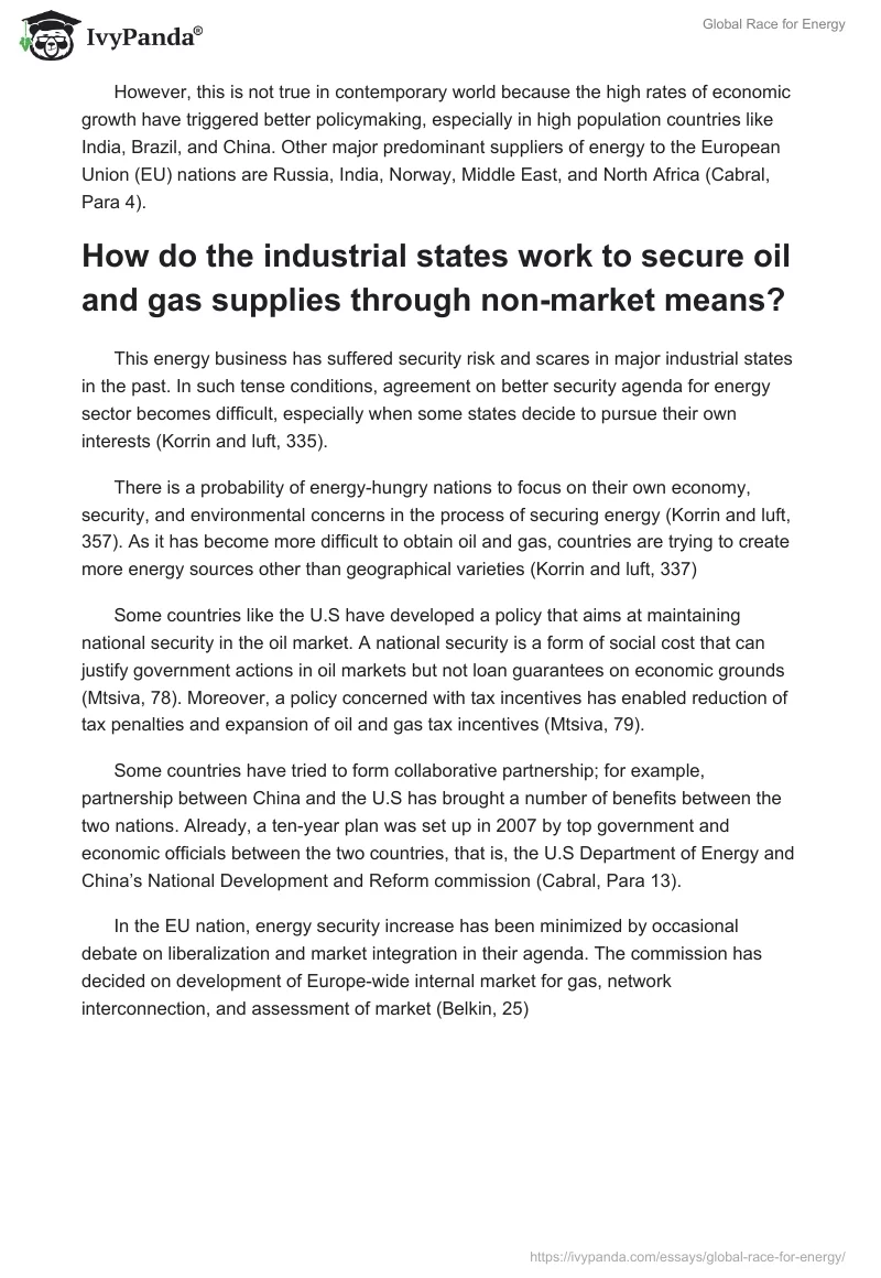 Global Race for Energy. Page 2