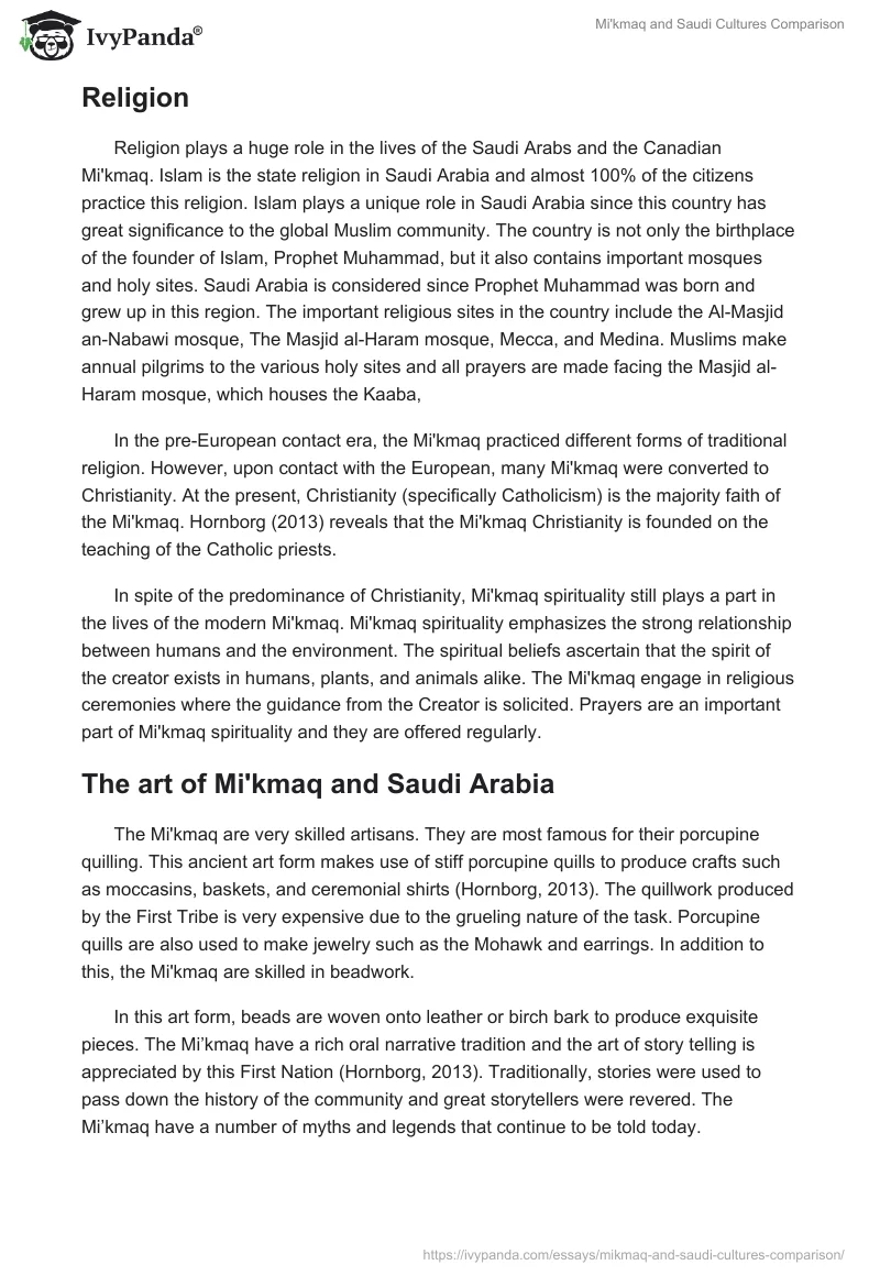 Mi'kmaq and Saudi Cultures Comparison. Page 3
