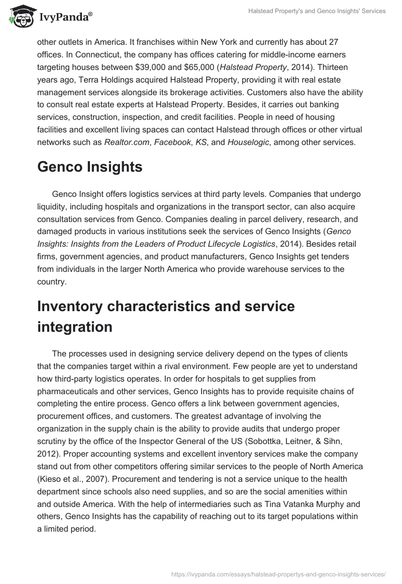 Halstead Property's and Genco Insights' Services. Page 2