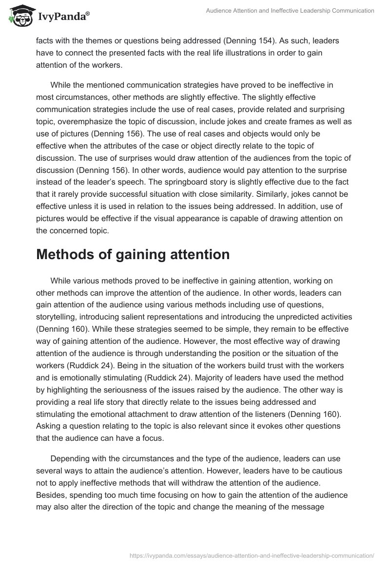 Audience Attention and Ineffective Leadership Communication. Page 2
