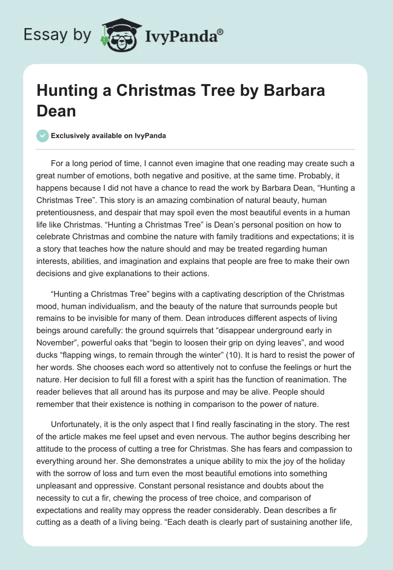 Hunting a Christmas Tree by Barbara Dean. Page 1