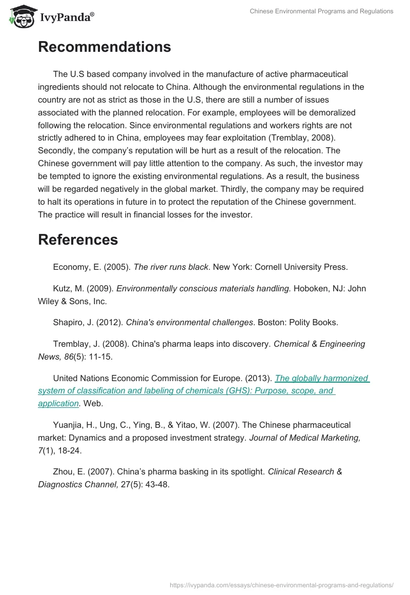 Chinese Environmental Programs and Regulations. Page 4