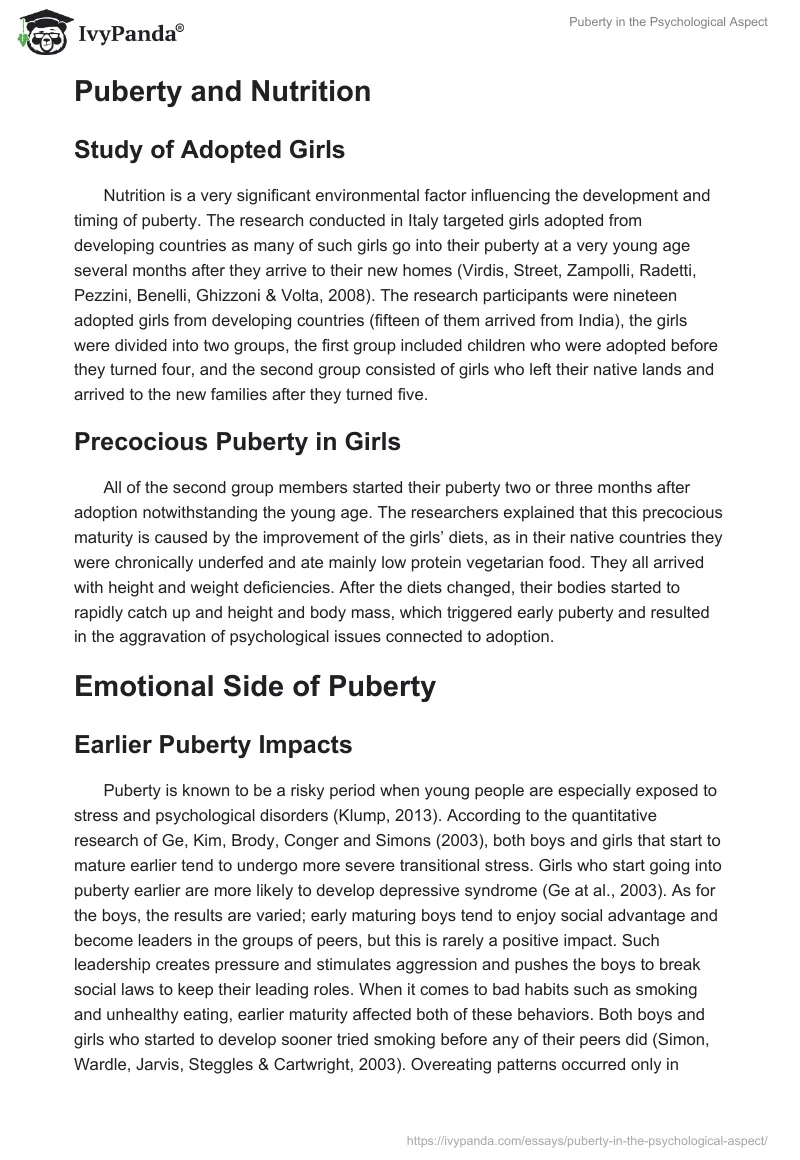 Puberty in the Psychological Aspect. Page 4