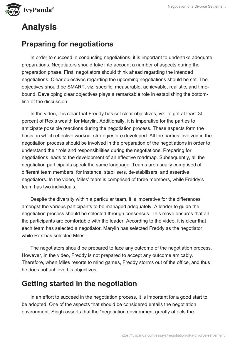 Negotiation of a Divorce Settlement. Page 2