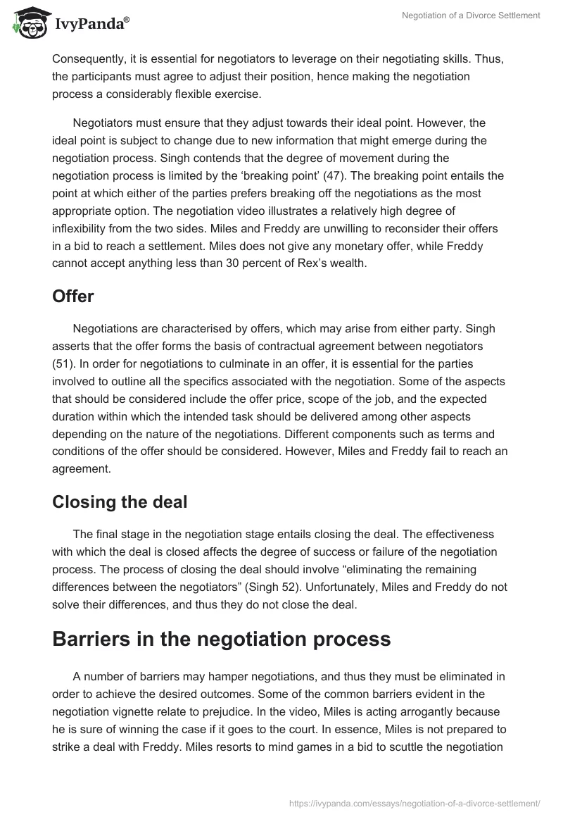 Negotiation of a Divorce Settlement. Page 4