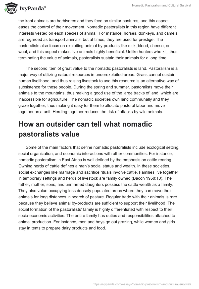Nomadic Pastoralism and Cultural Survival. Page 2