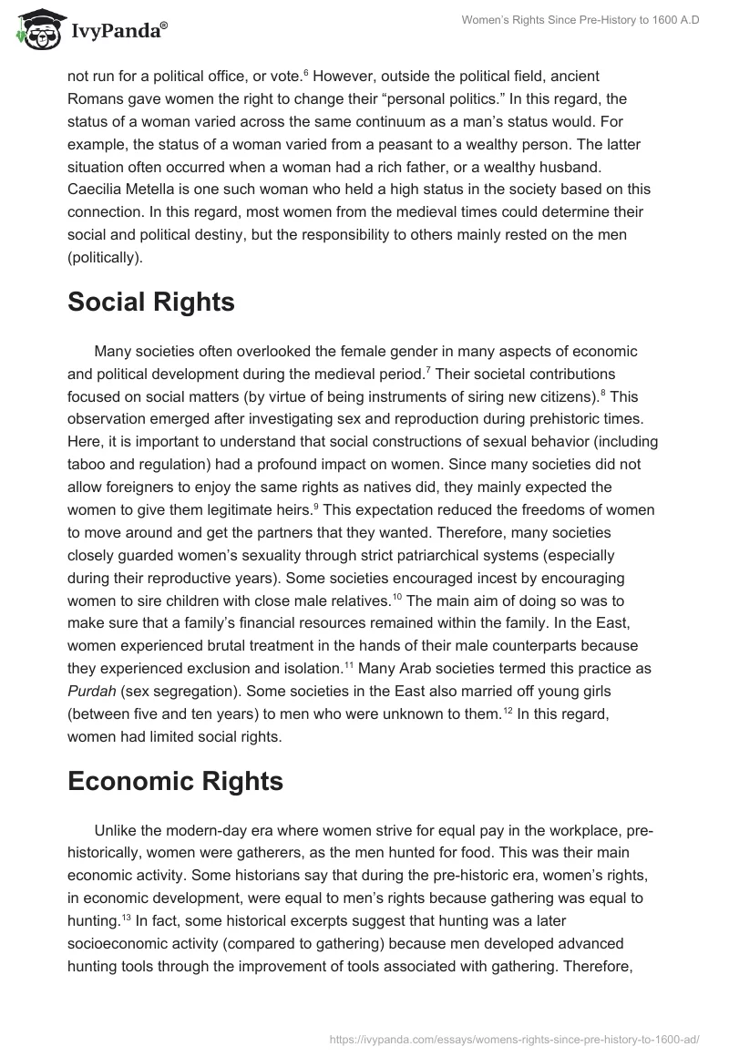 Women’s Rights Since Pre-History to 1600 A.D. Page 2