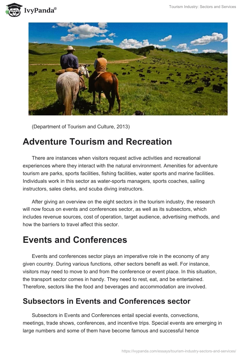 Tourism Industry: Sectors and Services. Page 4