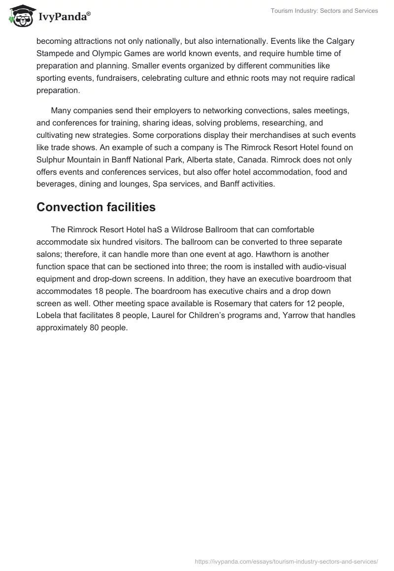 Tourism Industry: Sectors and Services. Page 5