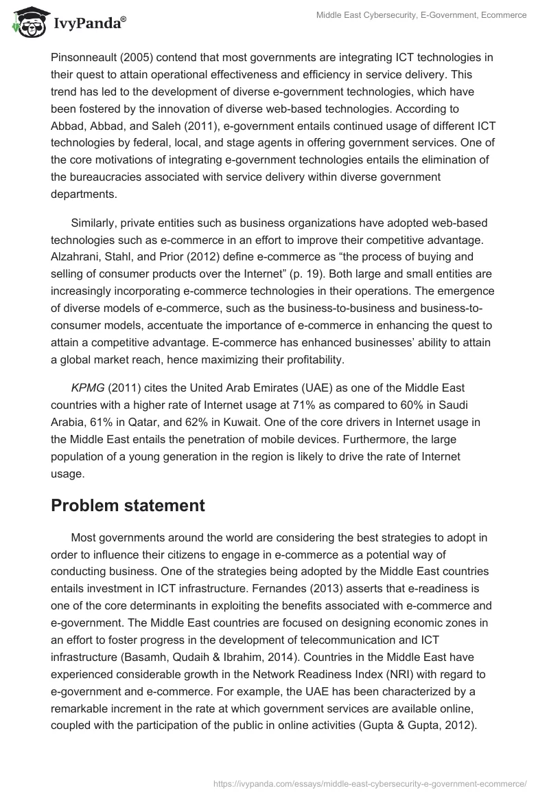 Middle East Cybersecurity, E-Government, Ecommerce. Page 2