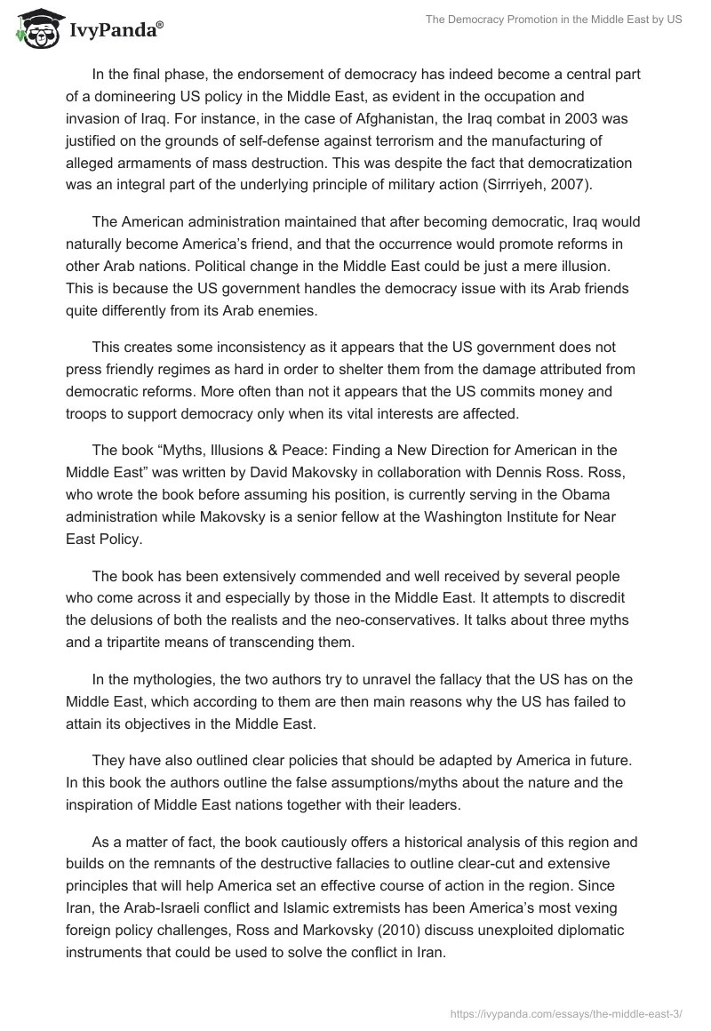 The Democracy Promotion in the Middle East by US. Page 2