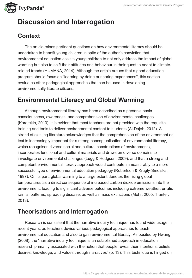 Environmental Education and Literacy Program. Page 3