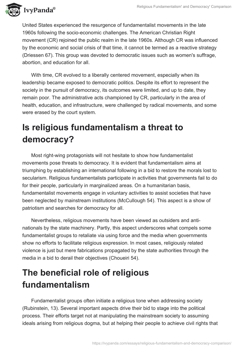 Religious Fundamentalism' and Democracy' Comparison. Page 3