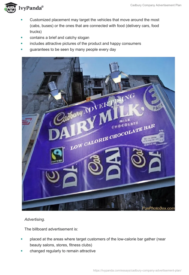 Cadbury Company Advertisement Plan. Page 4