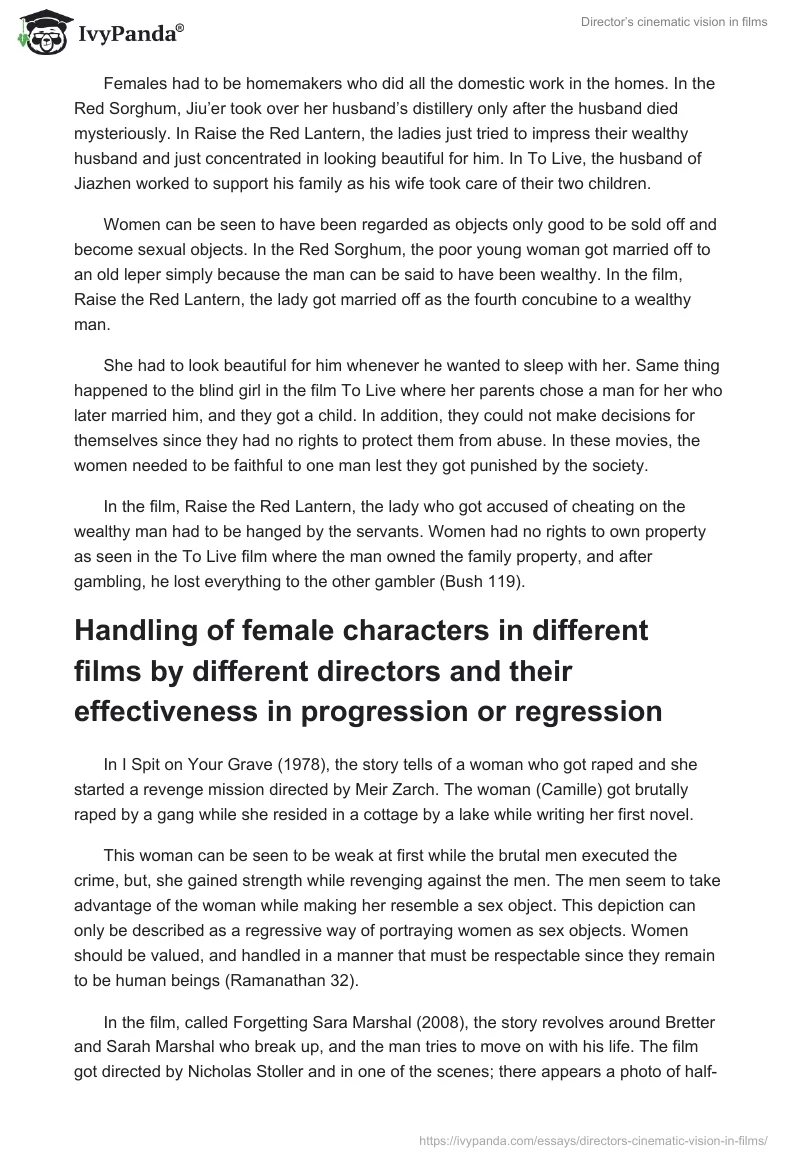 Director’s Cinematic Vision in Films. Page 4