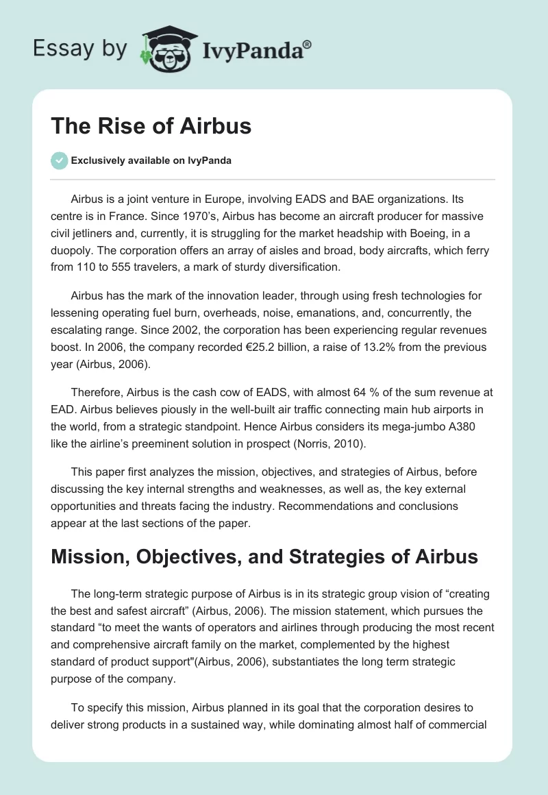 The Rise of Airbus. Page 1