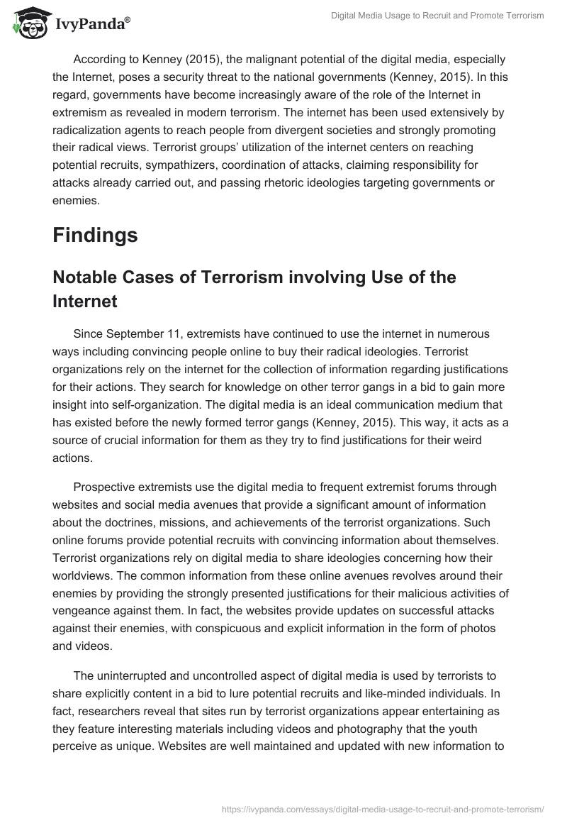 Digital Media Usage to Recruit and Promote Terrorism. Page 3