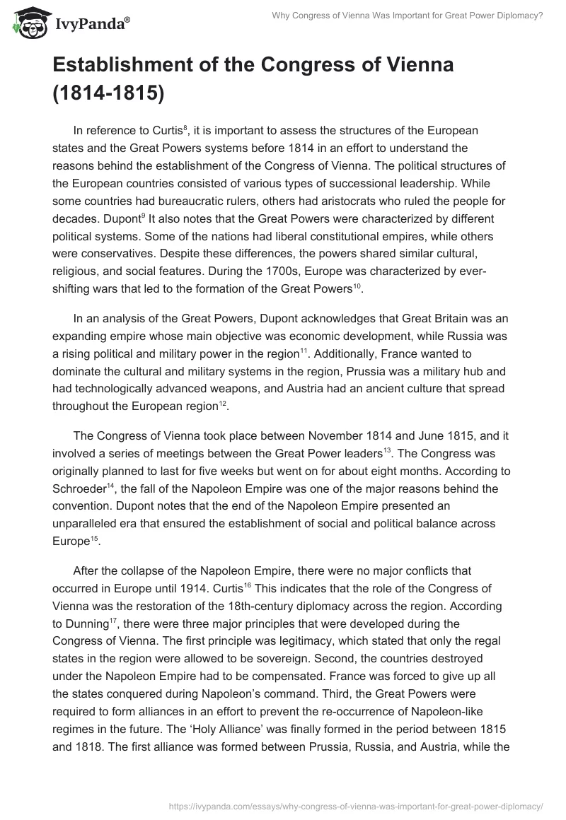 Why Congress of Vienna Was Important for Great Power Diplomacy?. Page 2