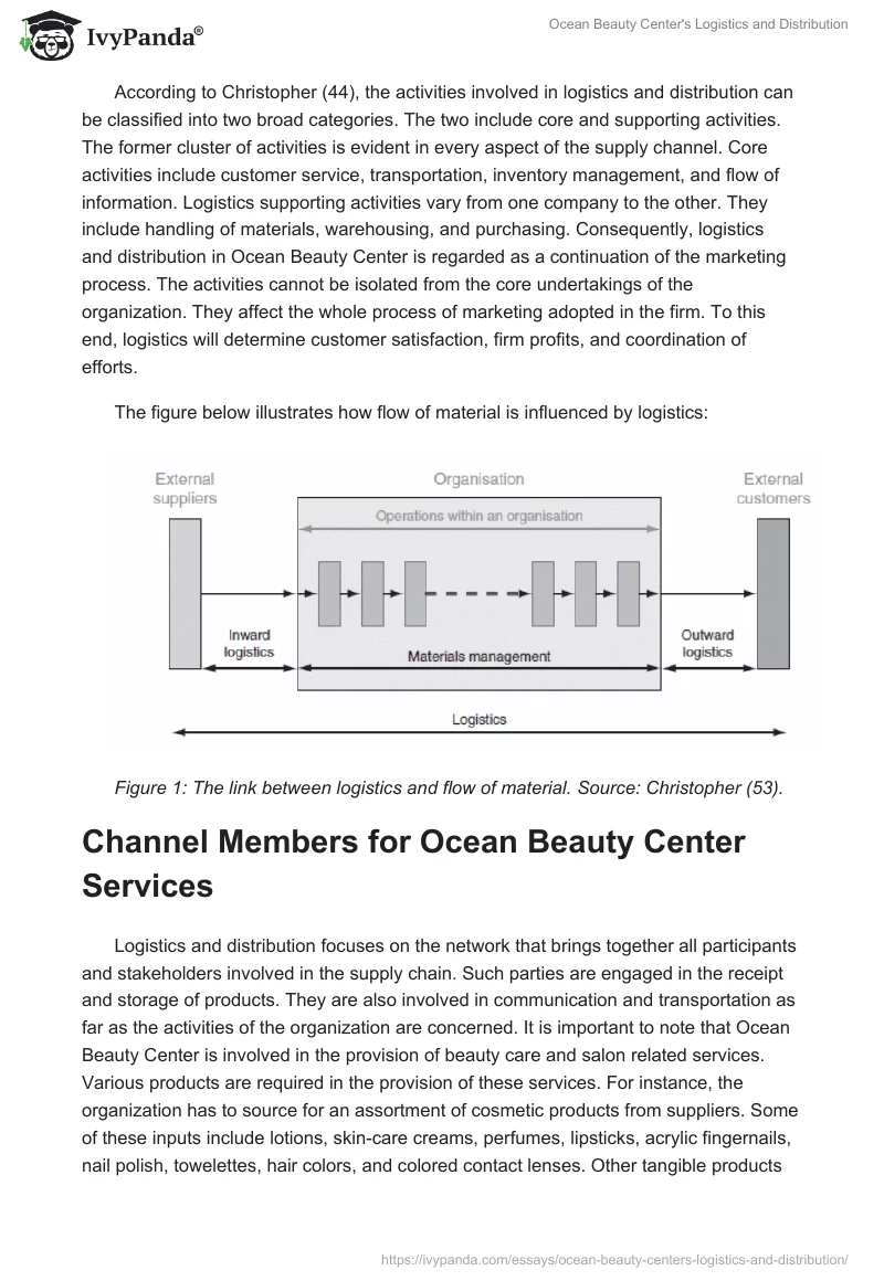 Ocean Beauty Center's Logistics and Distribution. Page 2