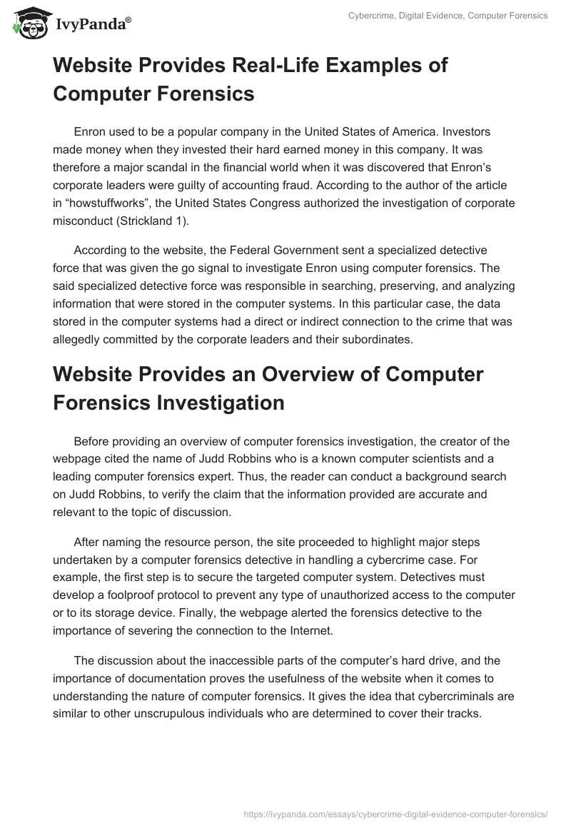 Cybercrime, Digital Evidence, Computer Forensics. Page 2