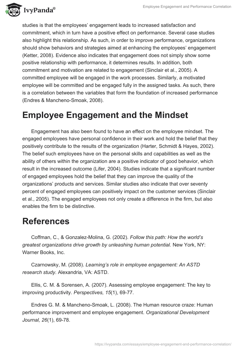 Employee Engagement and Performance Correlation. Page 2